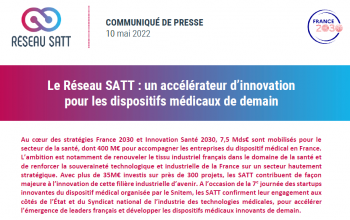 Communiqué presse_Réseau SATT accélérateur des dispositifs médicaux innovants